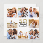 50e verjaardag moderne foto-collage voor zwart en (Voorkant / Achterkant)