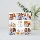 50e verjaardag moderne foto-collage voor zwart en  (Staand voorkant)