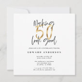 50e verjaardag moderne foto-collage voor zwart en  (Achterkant)