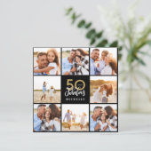 50e verjaardag moderne foto-collage voor zwart en  (Staand voorkant)