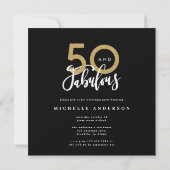 50e verjaardag moderne foto-collage voor zwart en  (Achterkant)