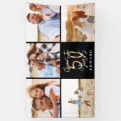 50e verjaardag moderne foto-collage voor zwart en  spandoek (Verticaal)