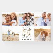 50e verjaardag moderne foto-collage voor zwart en  spandoek (Horizontaal)