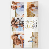 50e verjaardag moderne foto-collage voor zwart en  spandoek (Verticaal)