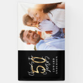 50e verjaardag moderne foto-collage voor zwart en spandoek (Verticaal)