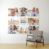 50e verjaardag moderne foto-collage voor zwart en wandkleed (In Situ (horizontaal))