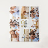 50e verjaardag moderne foto-collage voor zwart en wandkleed (Voorkant)