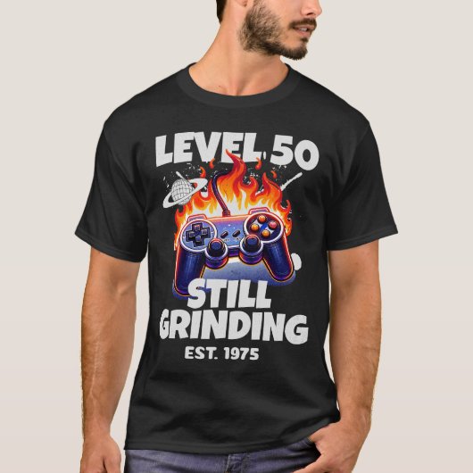 50e verjaardag Moderne Game Controller Verjaardag T-shirt (Voorkant)