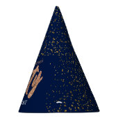 50e verjaardag Moderne Gold & Blue | 50 Feesthoedjes (Rechts)