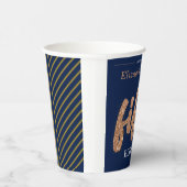 50e verjaardag Moderne Gold & Blue | 50 Papieren Bekers (Rechts)