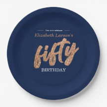 50e verjaardag Moderne Gold & Blue | 50