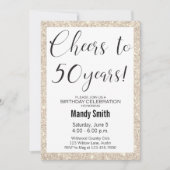 50e verjaardag Moderne minimalistische glitter Gol Kaart (Voorkant)