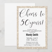 50e verjaardag Moderne minimalistische glitter Gol Kaart (Voorkant / Achterkant)