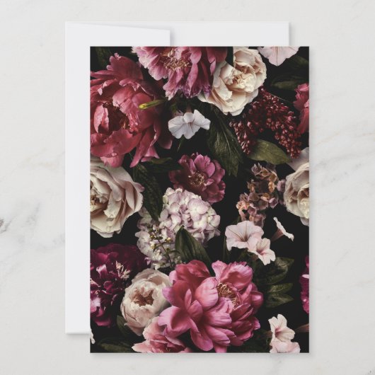 50e verjaardag Moderne Moody Bourgondië Blush Bloe Kaart (Achterkant)