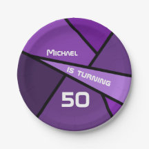 50e verjaardag Moderne Paarse geometrische vormen