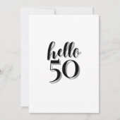 50e verjaardag Moderne Roze en Zwarte Partij Kaart (Voorkant)