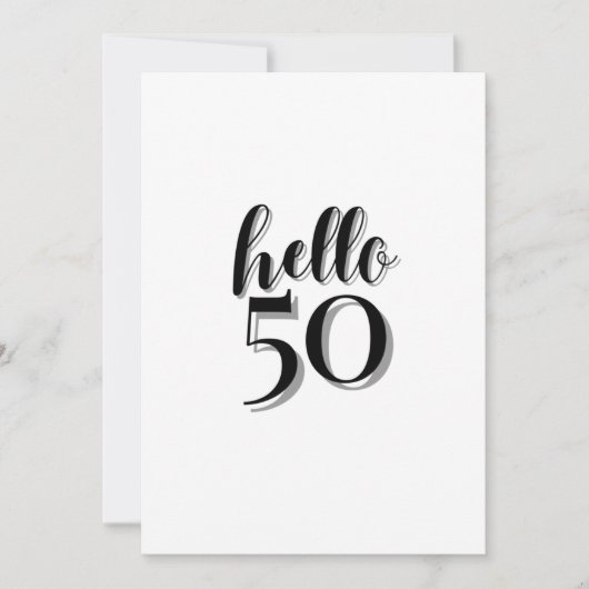 50e verjaardag Moderne Roze en Zwarte Partij Kaart (Voorkant)