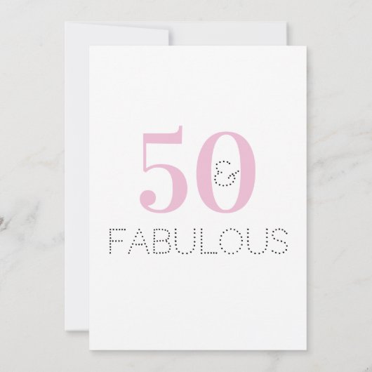 50e verjaardag Moderne Roze Partij Uitnodiging (Achterkant)