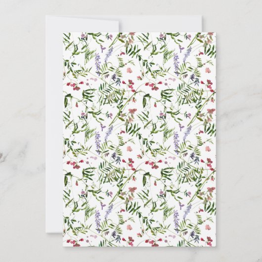 50e Verjaardag Moderne Zomer Wildflower Waterverf Kaart (Achterkant)