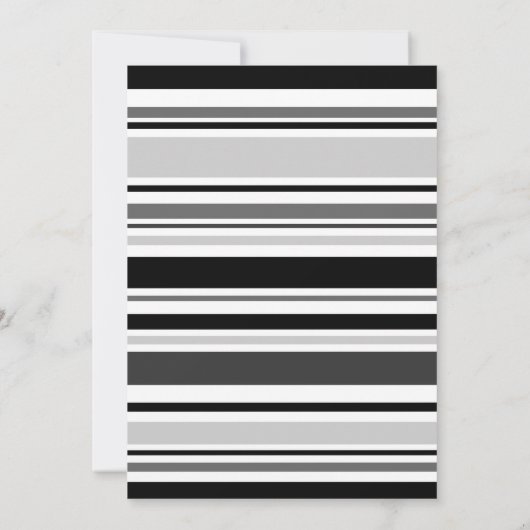 50e verjaardag Moderne zwarte grijze strepen Kaart (Achterkant)