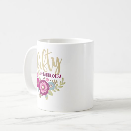 50e verjaardag Mok cadeau (Voorkant links)