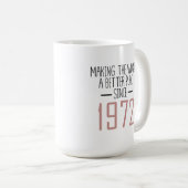 50e verjaardag Mok De wereld beter maken (Voorkant rechts)