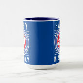 50e Verjaardag Mok met Leeftijd, Naam, & Datum (Midden)