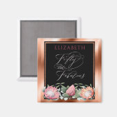 50e Verjaardag Monogram Waterverf Bloemen Magneet (Voorkant / Achterkant)