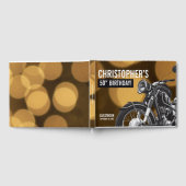50e verjaardag Motorfiets Goud en Zwart thema Gastenboek (Volledig)