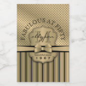 50e verjaardag Mousserende Wijn Goud Polka Dot Str Wijn Etiket (Enkel label)