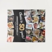 50e verjaardag Multi foto achtergrond Wandkleed (Voorkant (horizontaal))