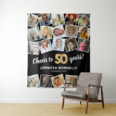 50e verjaardag Multi foto achtergrond Wandkleed (In situ)