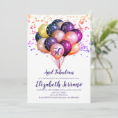 50e verjaardag Multimetallische gekleurde ballonne Kaart (Staand voorkant)