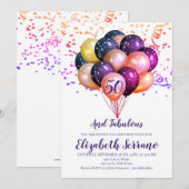 50e verjaardag Multimetallische gekleurde ballonne Kaart (Voorkant / Achterkant)