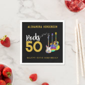 50e verjaardag Muziek Guitar Rocks 50 Servet (Insitu)