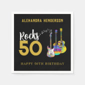 50e verjaardag Muziek Guitar Rocks 50 Servet (Voorkant)