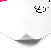 50e verjaardag naam Fuchsia roze vijftig en fantas Poster (Hoek)