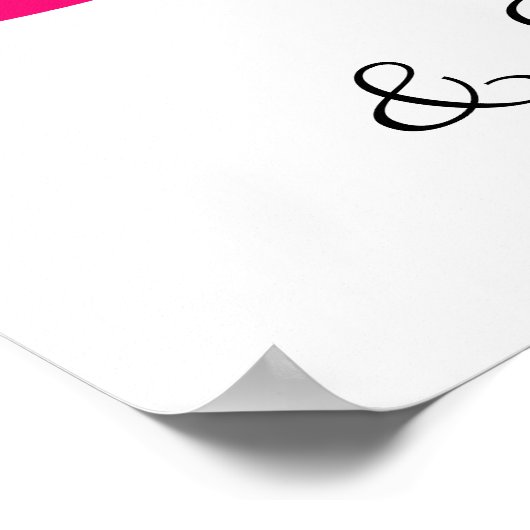 50e verjaardag naam Fuchsia roze vijftig en fantas Poster (Hoek)