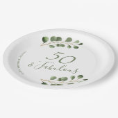 50e verjaardag naam gepersonaliseerde elegante papieren bordje (Gekanteld)