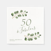 50e verjaardag naam gepersonaliseerde elegante servet (Voorkant)