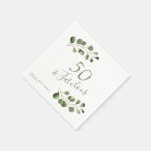 50e verjaardag naam gepersonaliseerde elegante servet (Hoek)