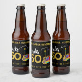 50e verjaardag Naam gitaren Muziek Rocks 50 Bier Etiket (Flessen)