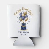 50e verjaardag Navy Blue Balloon Cake Blikjeskoeler (Achterkant)