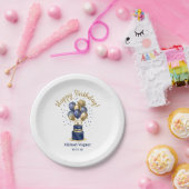 50e verjaardag Navy Blue Balloon Cake Papieren Bordje (Feest)