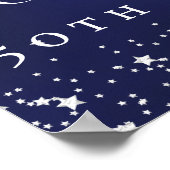 50e verjaardag Navy Blue Silver Stars Foto welkom Poster (Hoek)