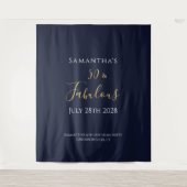 50e verjaardag Navy Gold 50 en Fabulous Wandkleed (Voorkant)