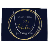 50e verjaardag Navy Gold gepersonaliseerde feestgu Groot Cadeauzakje (Achterkant)