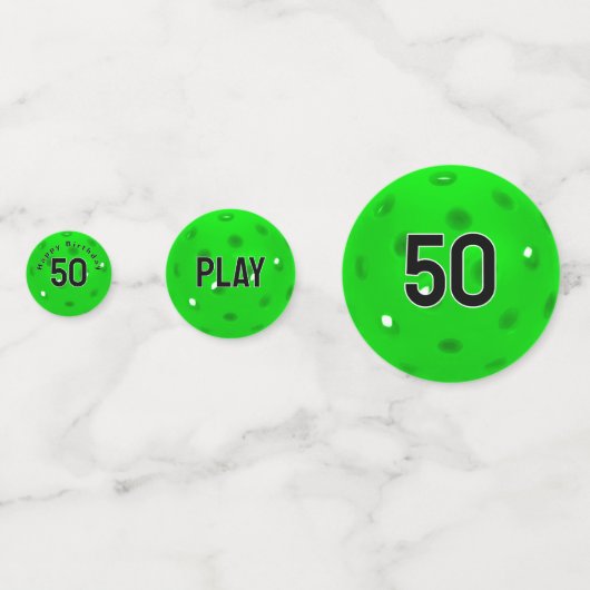 50e verjaardag Neon Green Pickleball Confetti (Achterkanten)