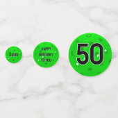 50e verjaardag Neon groene Pickleball Confetti (Voorkanten)