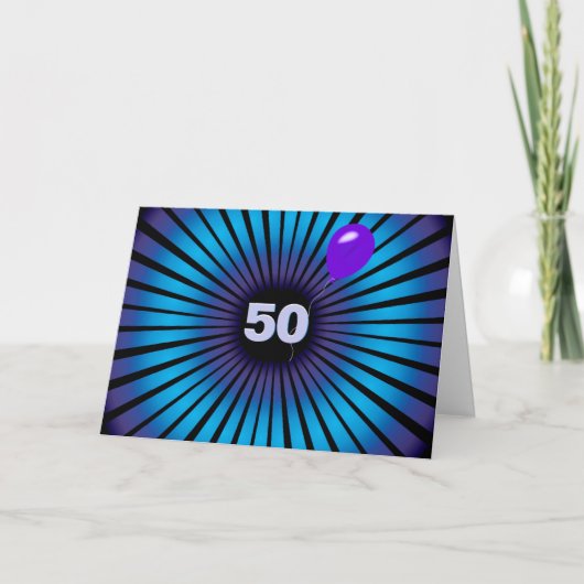 50e verjaardag Neon Optical Illusion Kaart (Voorkant)
